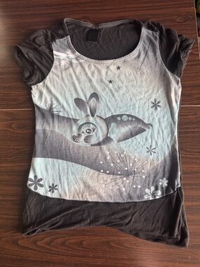 Custo Barcelona Black & Light Blue Graphic Short Sleeve Tee